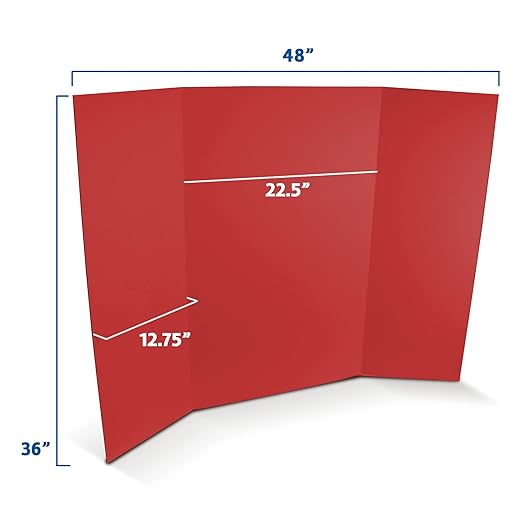 Flipside Products 36” x 48” Foam Project Boards for Presentations, Science Fair, School Projects, Event Displays and Trifold Picture Board - Red - 3 Pack-DeskLoop Office