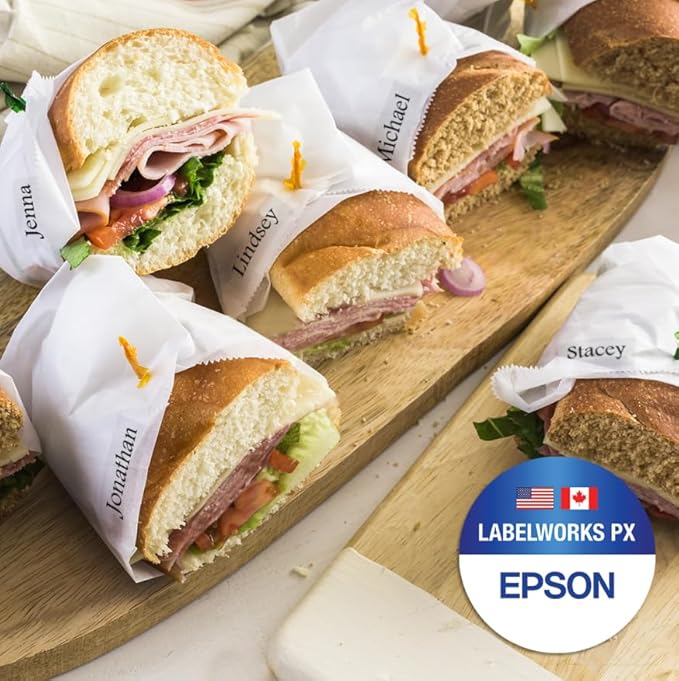 Epson LABELWORKS 224BMCPX Genuine PET (Polyester) Tape Cartridge - Black on Matte Clear Designer Craft Label Maker Tape - 1" (24MM) Wide, 26'-DeskLoop Office