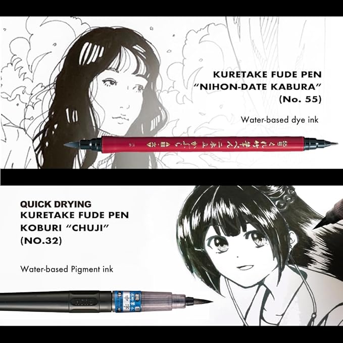 Kuretake Zig Inktober pen set, for Illustration, Manga Drawing, Lettering and Calligraphy, Professional Artist, Made in Japan (Basic No.3(5pcs.))-DeskLoop Office