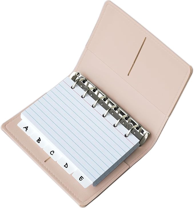 3x5 Lined Index Cards with Ring Binder Holder and Dividers, 100 Note Cards by Unknown