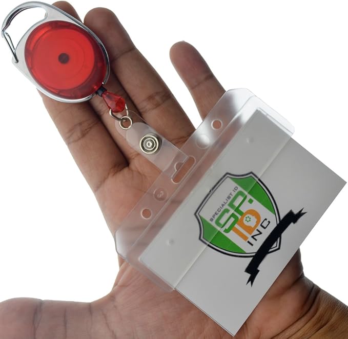 5 Pack - Premium Carabiner Badge Reel - Mag Stripe Exposed ID Holder - Image 4