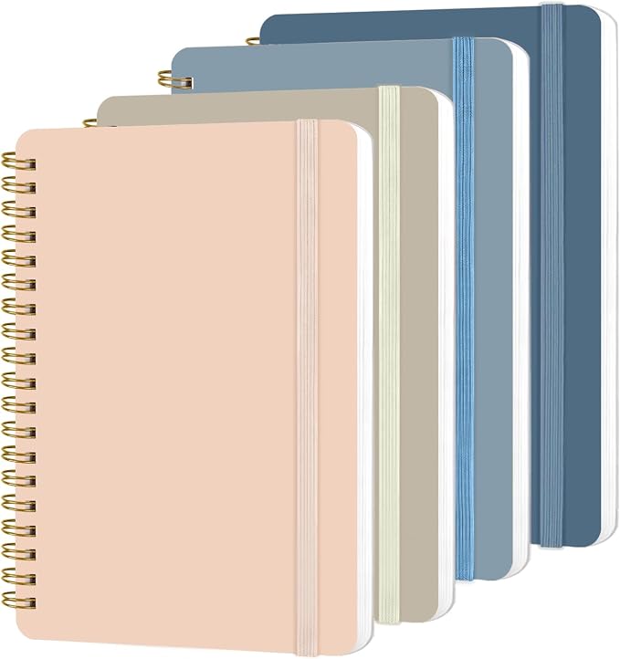 4 PCS Small Spiral Notebook 5x7, Spiral Journal Notebook, Notebooks by Unknown