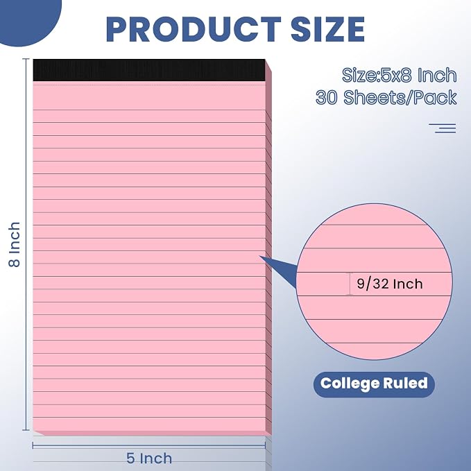 6pcs Small Note Pads, Writing Pads 5 x 8, Legal Pads, Pad Paper Perforate - Image 2
