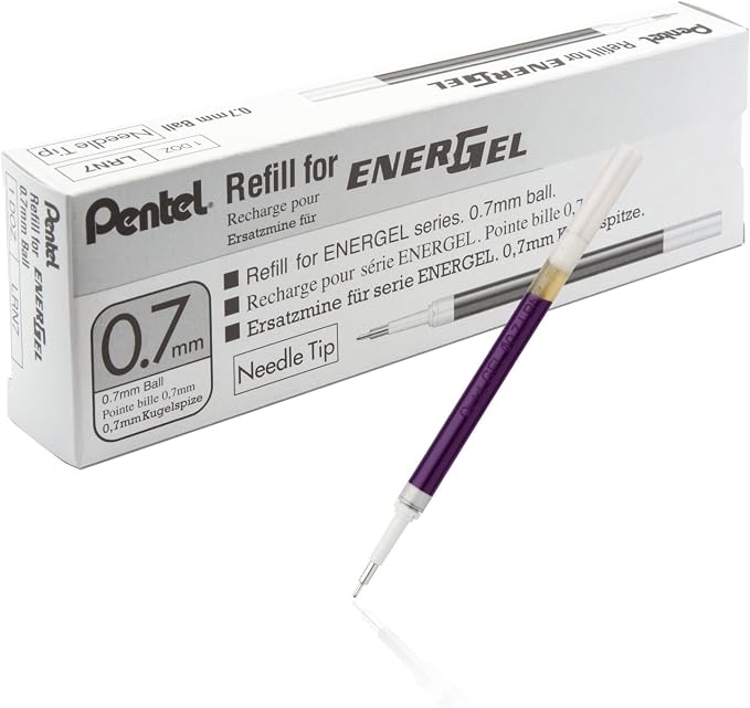 Pentel Refill Ink for EnerGel Liquid Gel Pen, Medium Line, Needle Tip, Violet by PentelofAmerica