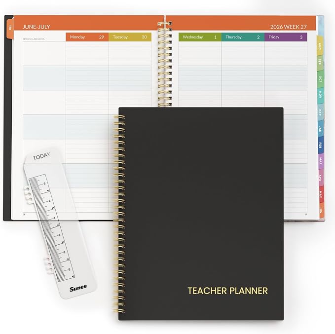 SUNEE Teacher Planner 2026-2027 Academic Year, 7 Periods Lesson Plan Book Jul by SUNEE