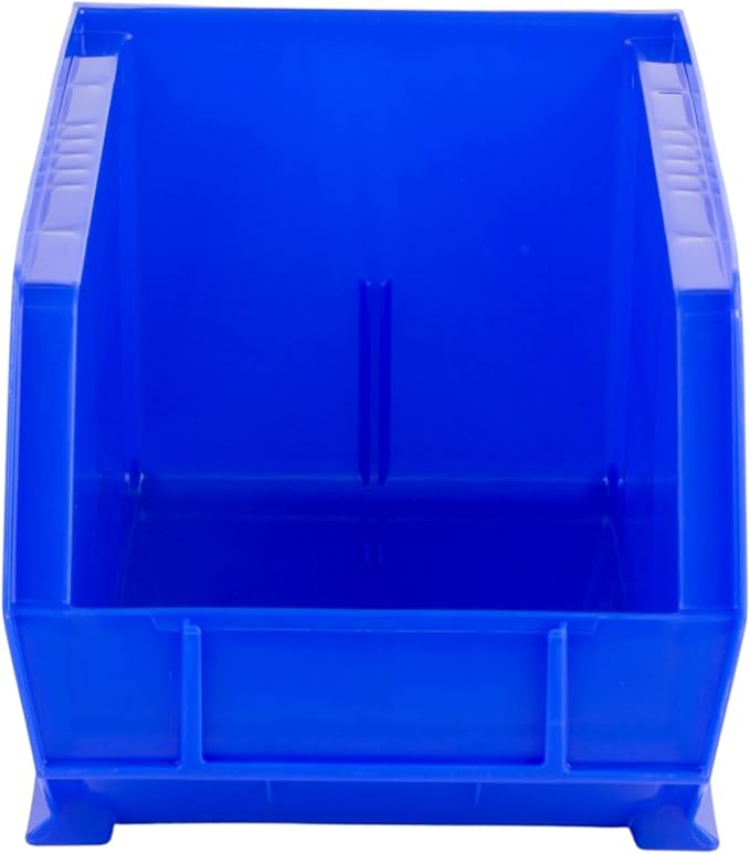 Hudson Exchange 15" x 8" x 7" (6 Pack) Plastic Stackable Storage Bin and Hanging Container, Blue-DeskLoop Office