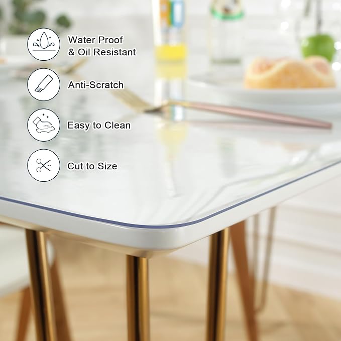 LovePads Clear Desk Mat 16 x 42 Inch, 1.5mm Thick Clear Table Protector - Image 3