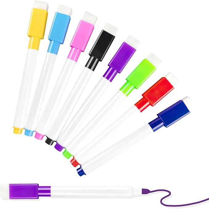 25 Pcs Colorful Magnetic Dry Erase Markers by JEFURE