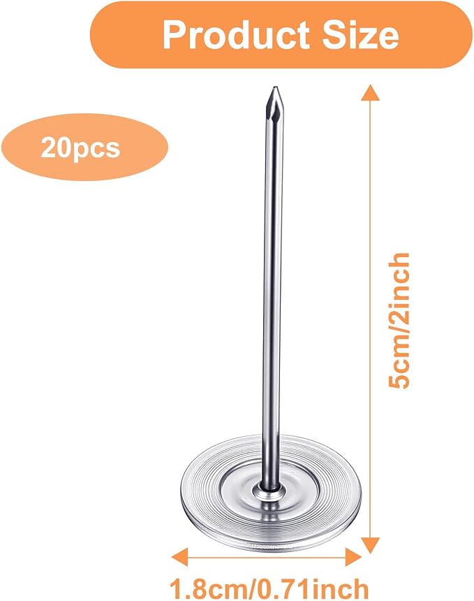 20PCS Long Thumb Tacks, 18mm X 50mm Extra Large Push Pins, Flat Head Furniture - Image 2