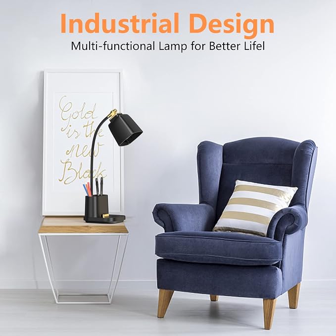 LED Desk Lamp with USB Charging Port Touch Control 3 Color Modes, Stepless - Image 6