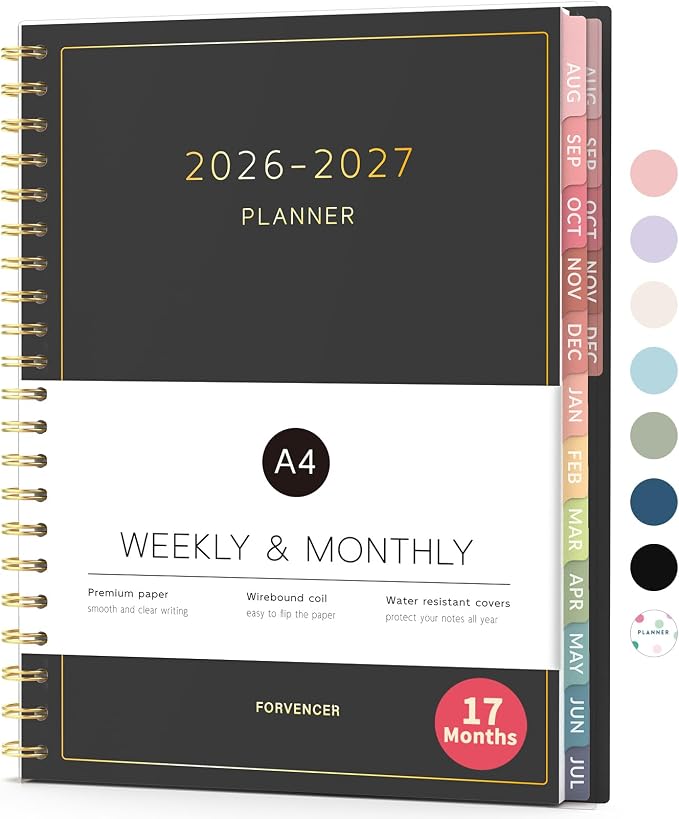 Aug 2026 - Dec 2027 Planner, Forvencer 17 Month Academic Planner 2026-2027 by Forvencer
