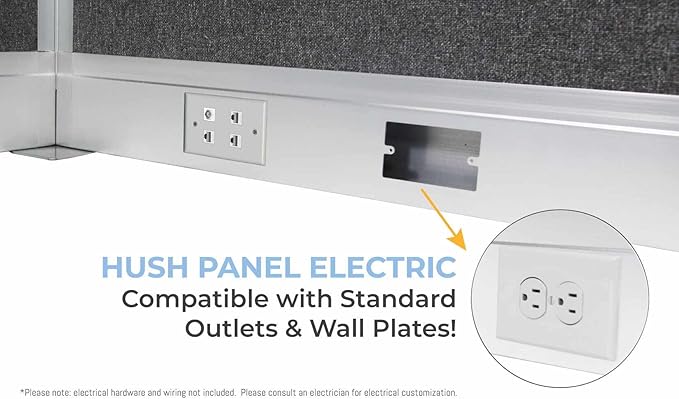 Versare Pre-Configured Hush Panel Electric Cubicle | Workstation Divider Walls | Cubicle Privacy Panels | Office Partition Walls-DeskLoop Office