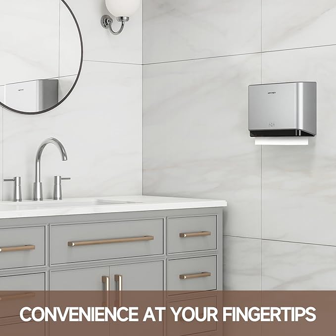 200-Sheet Wall-Mounted Paper Towel Dispenser, Fits Multi-Fold Towels up to 10x3.1 Inches, Perfect for Home & Business (Silver)-DeskLoop Office