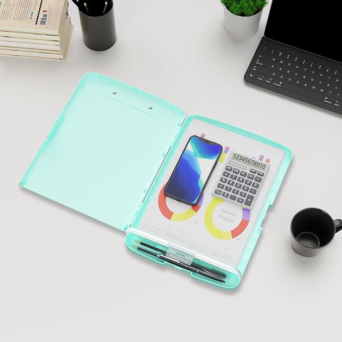Plastic Clipboard with Storage, 8.5 x 11 Storage Organization Box Side-Opening - Image 6