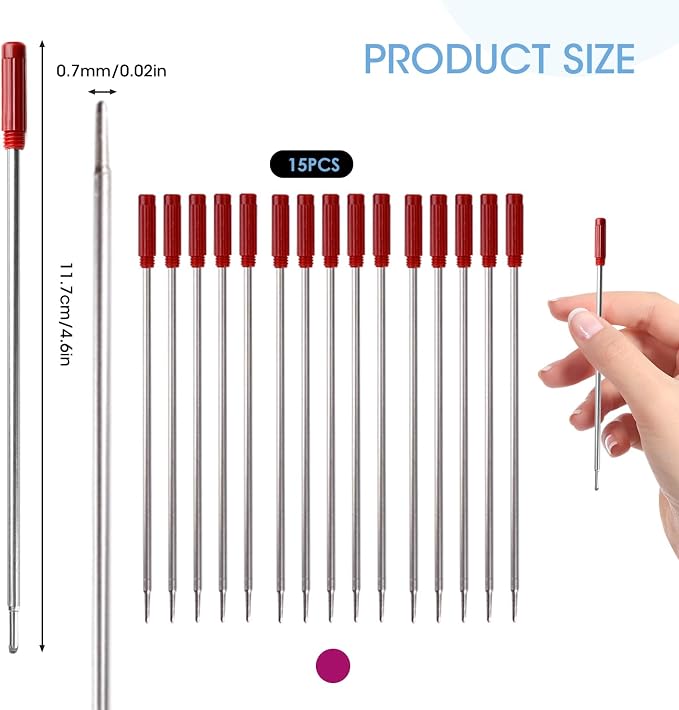 0.7 mm Ballpoint Ink Twist Pen Refills, Stationery Compatible - Image 2