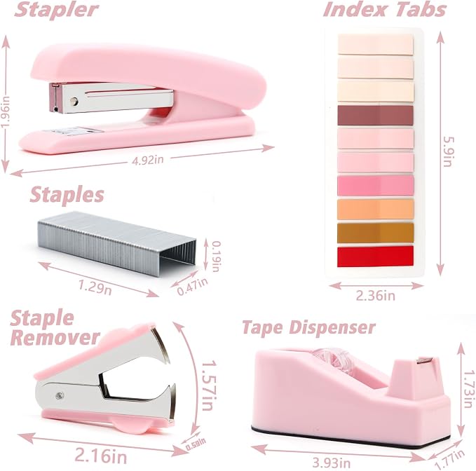 Pink Stapler and Tape Dispenser Set - Image 2