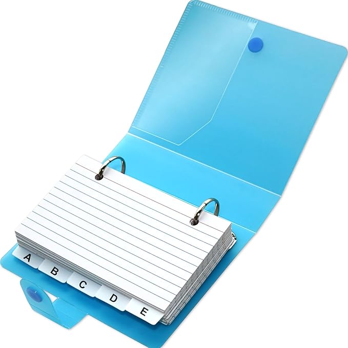 3x5 Lined Index Cards with Ring Binder Holder and Dividers, 100 Ruled Cards by Unknown