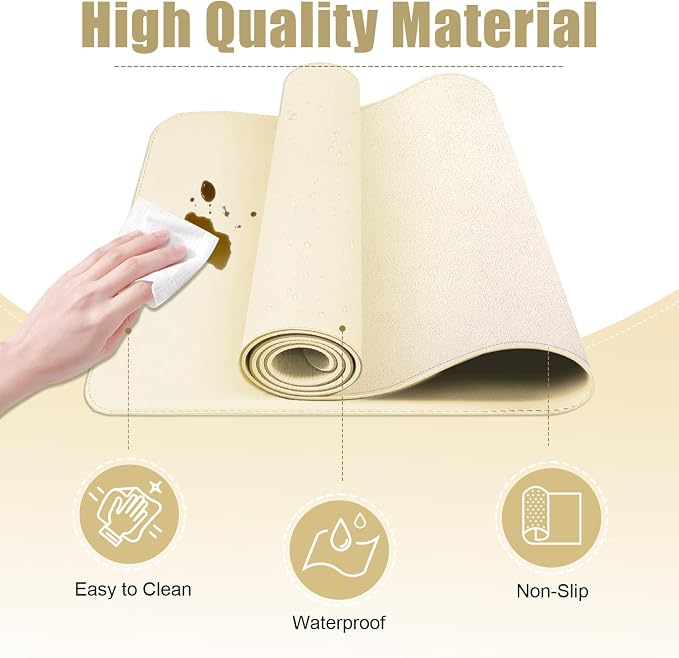 Large Desk Pad 47.2" x 17", Leather Desk Mat Protector, Non-Slip PU Leather - Image 3
