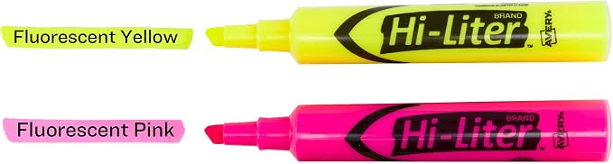 Avery Hi-Liter Desk-Style Highlighters, Smear Safe Ink, Chisel Tip, 24 - Image 9