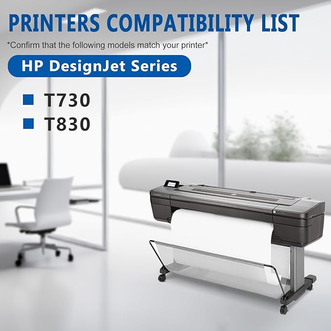 HPQ 728 Ink Cartridge Magenta 130 ml Compatible with DesignJet T730 T830 MFP Large Format Plotter Printers (F9K16A) (1-Pack, Magenta)