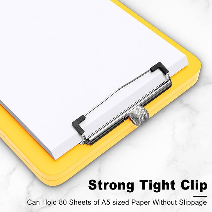 Hongri A5 Clipboard with Storage, Metal Retractable Pen Holder, 6 x 9'' Nursing - Image 4