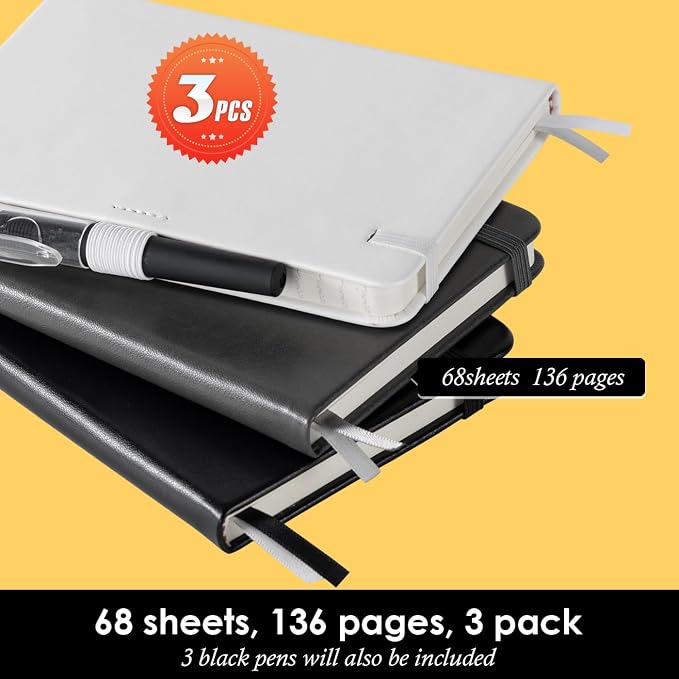 NIRMIRO Small Notebook Pocket Size Journal 3.7" x 5.7", 3 Pack, 408 Pages - Image 4