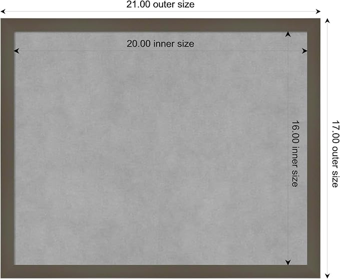 Amanti Art Grey Framed Magnetic Board 17x21 Small Vision Board - Image 3
