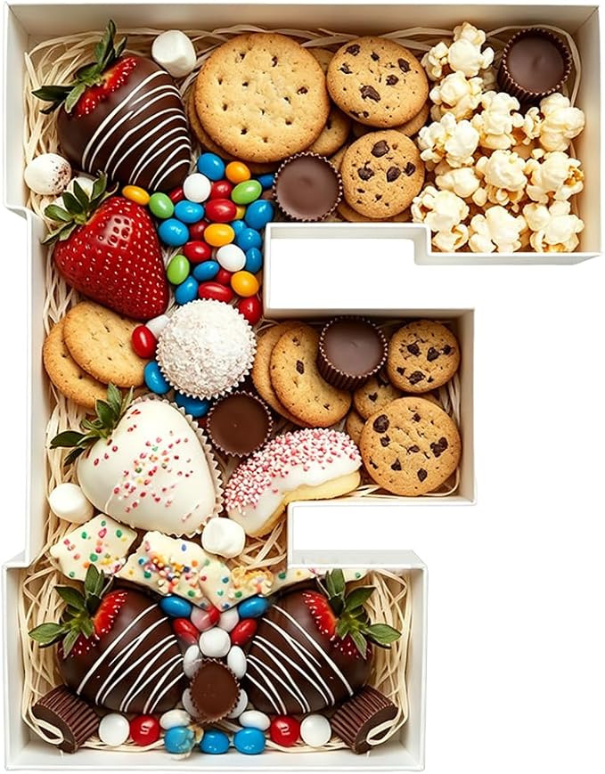 Plastic Fillable Letter Charcuterie Box, 10in Reusable Alphabet Shaped Tray by ANNJINT