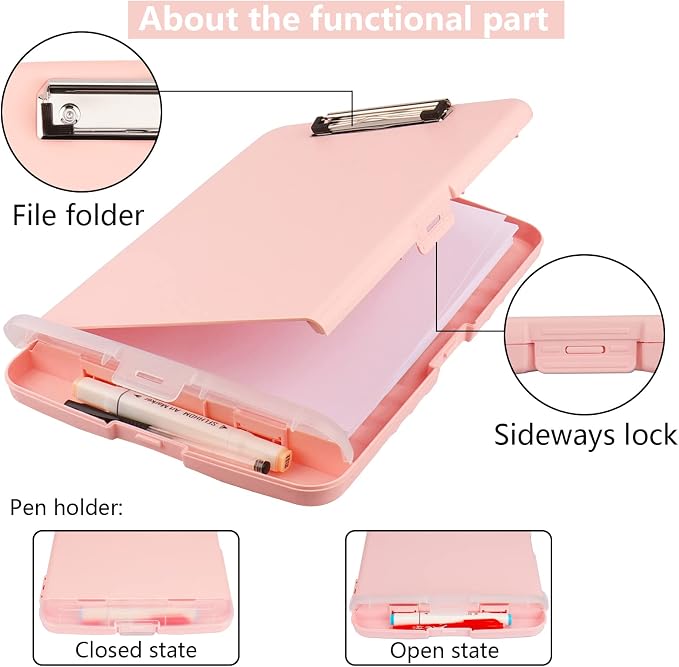 SFLHHDM Plastic Clipboard with Storage, High Capacity Clip Boards 8.5x11 with - Image 5