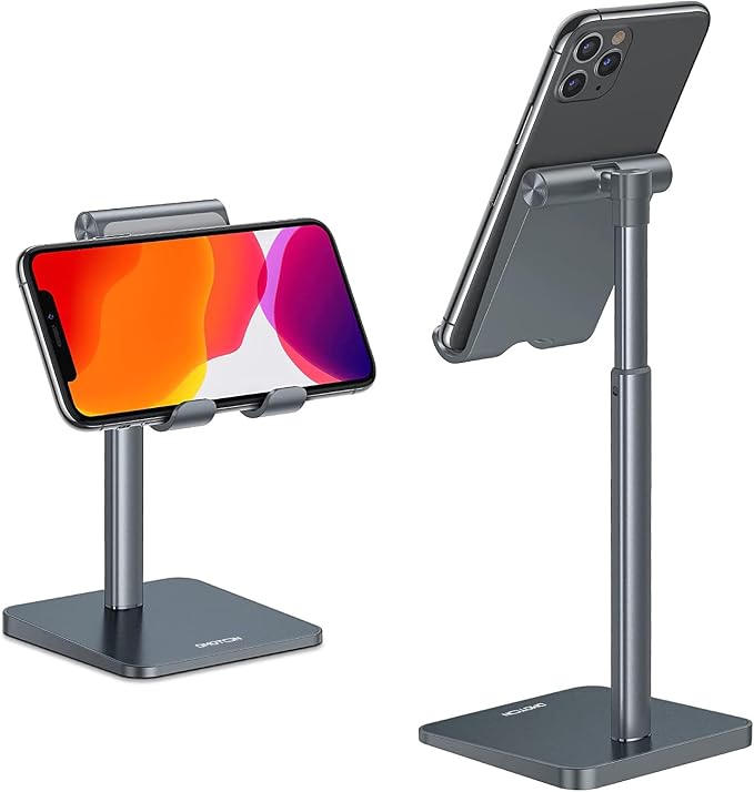 OMOTON Cell Phone Stand, Adjustable Angle Height Desk Phone Dock Holder by OMOTON