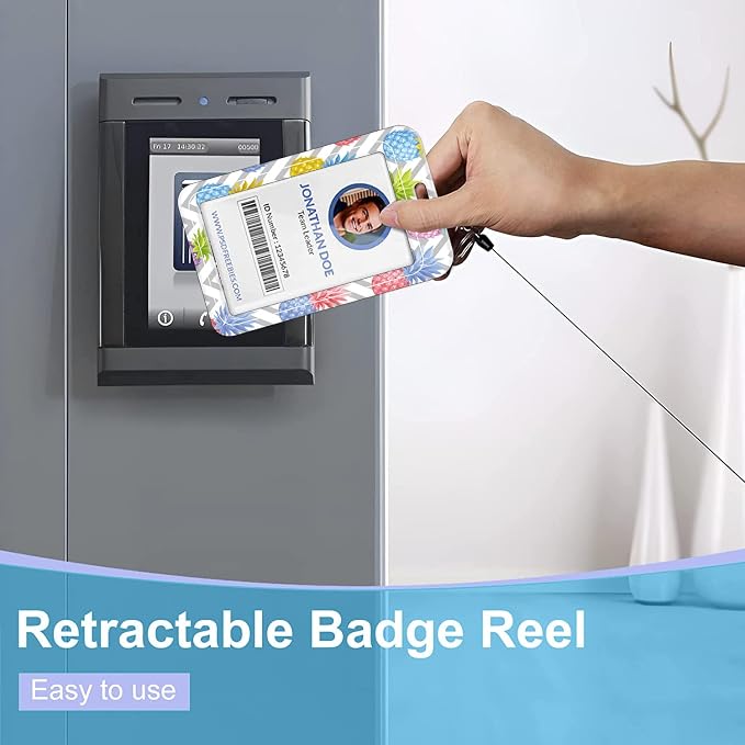Badge Lanyard and ID Badge Holder, Retractable Badge Reels - Image 5