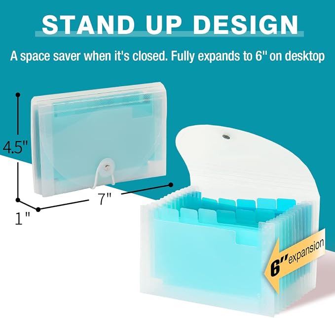 H4D Coupon Receipt Holder, 13 Pocket Accordion File Organizer, 7x4.5 Inches - Image 2