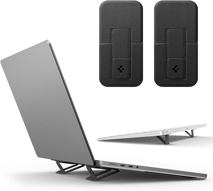 Spigen Slim Fold Adhesive Laptop Stand 2 Piece Foldable Portable Dual Ergonomic by Unknown