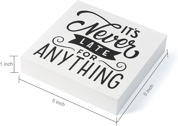 3 Pcs Inspirational Wood Box Sign Set, 5x5 Inches Motivational Quotes Wooden - Image 2