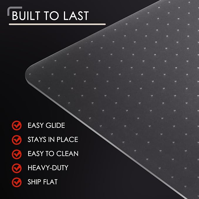 Kuyal Office Chair Mat for Carpet, 32‘’x48‘’ Clear Heavy Duty Computer Chair Mat - Image 5