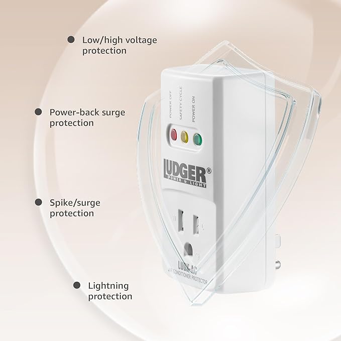 Ludger Power Surge Protector (LUDX-AC), ETL Certified, Reliable Protection, 4-Minute Safety Cycle, 3 Modes LED Indicator, 2/3 Prong Outlets, Fire-Resistant-DeskLoop Office