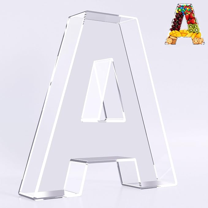 Ledido 10’’ Acrylic Letter Charcuterie Board Box, Reusable Fillable Serving Tray by Ledido