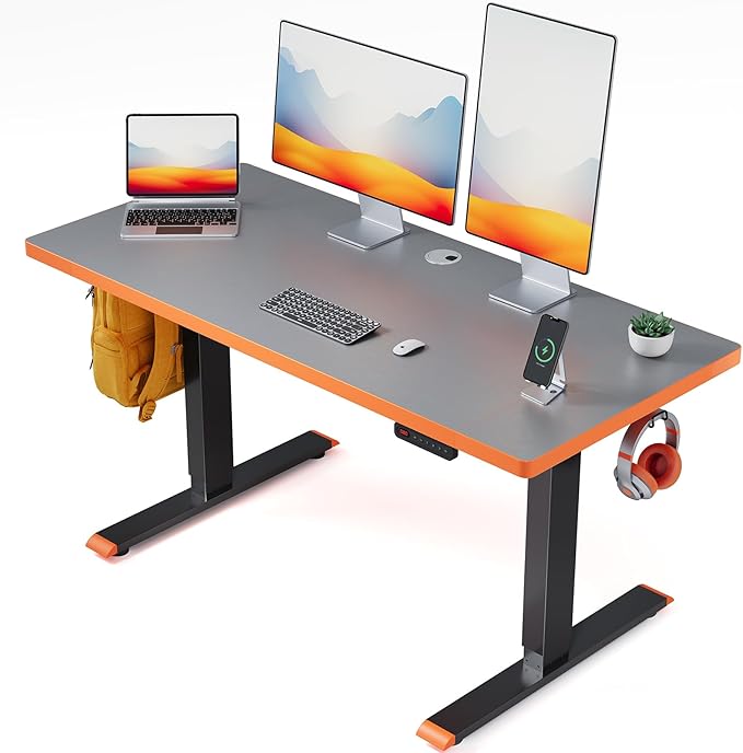 SIAGO Electric Standing Desk Adjustable - 48 x 24 Inch Sit Stand up Desk with Cable Management - 3 Memory Preset Adjustable Height Table-DeskLoop Office