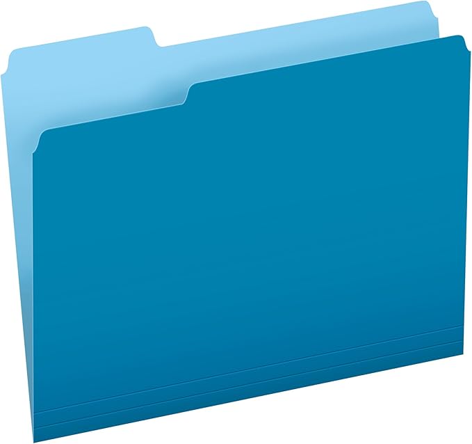 Pendaflex Two-Tone Color File Folders, Letter Size, 1/3 Cut, 100 per box by TOPSProducts