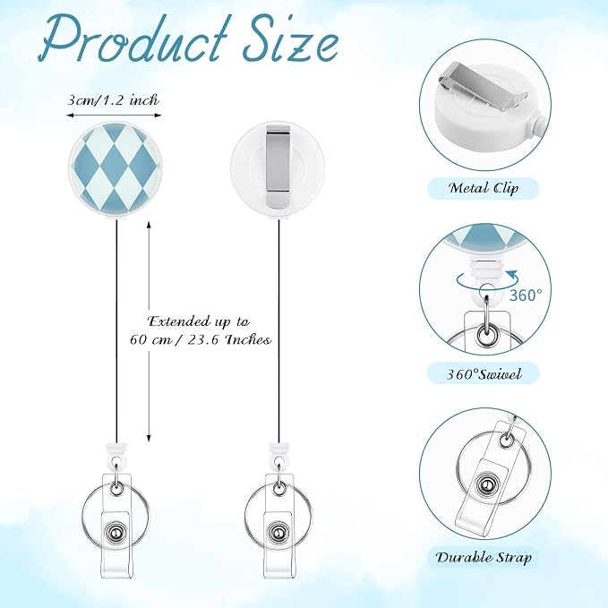BESARME 3 Pack Badge Reels Retractable Badge Clip - Image 2