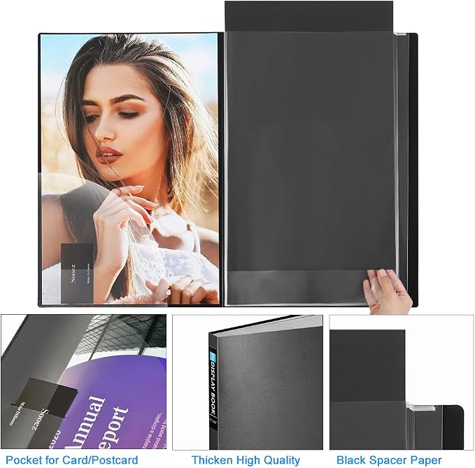 Sooez Heavy Duty Binder with Plastic Sleeves 18"x24", Portfolio Folder with 30 - Image 4