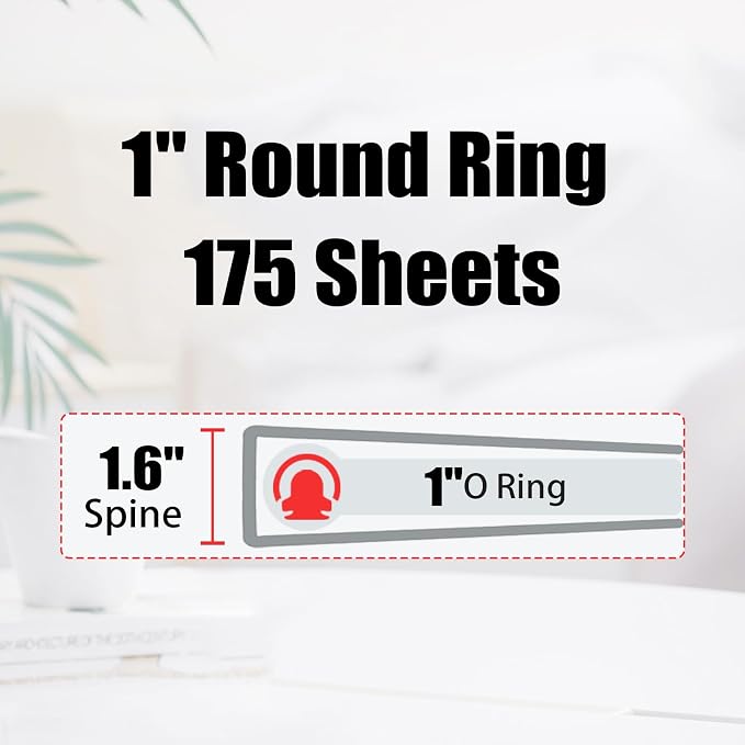 EYROZILL Mini 3 Ring Binder, 5.5" x 8.5", 1 Inch - Image 2