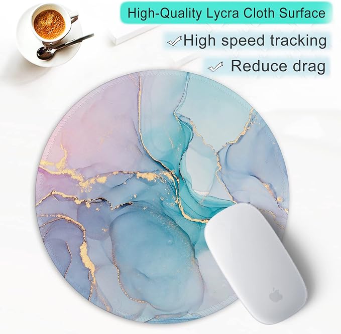 ITNRSIIET Round Mouse Pad with Stitched Edge Premium-Textured Waterproof - Image 6