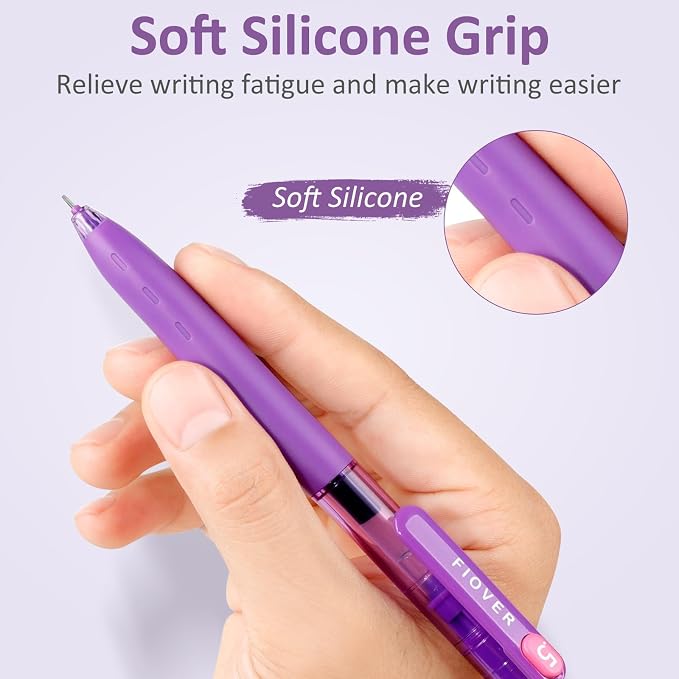 FIOVER Colored Gel Pens, 8 Pack, 0.5mm Fine Point | Quick Dry, Smooth Writing - Image 2