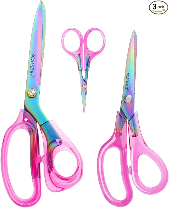 SCAIKTIG Acrylic Scissors Set, Office Scissors by SCAIKTIG
