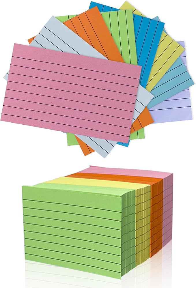 TFLFL Index Paper Cards 3x5 Inch, Thin Note Cards Paper 8 Colors Ruled Index - Image 2