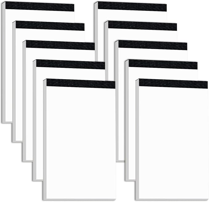 10 Pack Blank Notepad Ruled for Work 50 Sheets Study Servers Daily Planning | by notepads