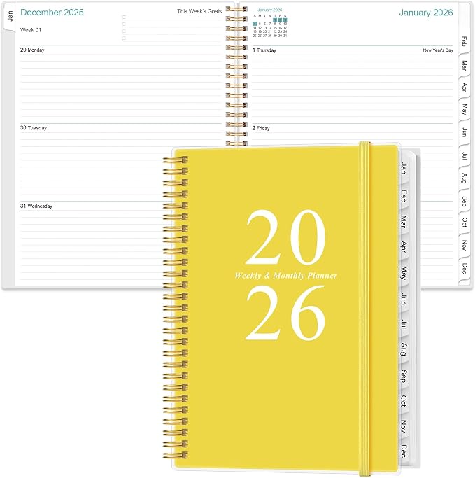 2026 Planner - Weekly & Monthly Planner Spiral Bound, Planner 2026 from January by Heveboik