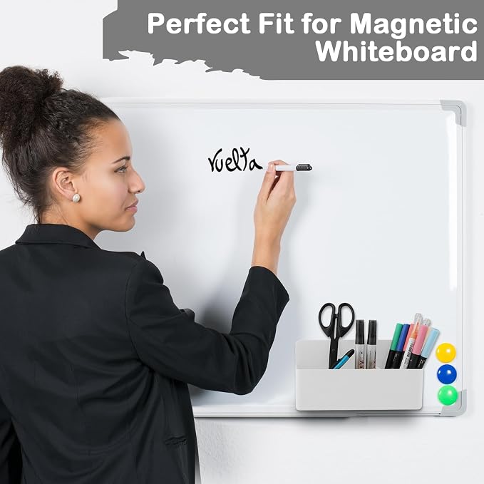 KITANIS Magnetic Pen Holder, 3 Compartments Magnetic Dry Erase Marker Holder - Image 5