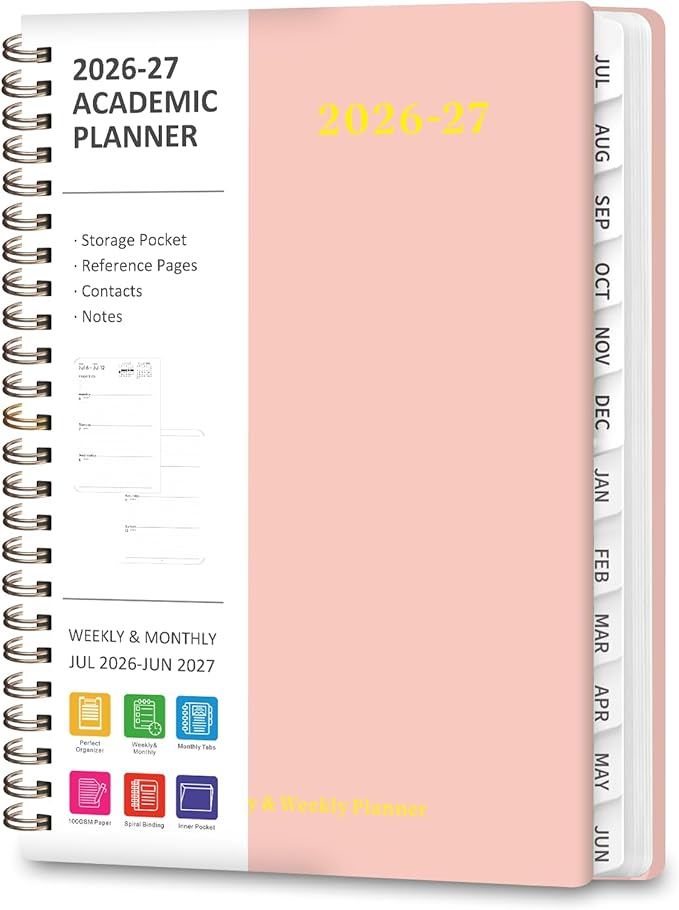 Planner 2026-2027, Weekly and Monthly Academic Year Calendar Planner, July 2026 by VALOME